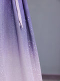 Chic A line Off The Shoulder Lilac Pink Ombre Sequin Long Prom Formal Fancy Evening Dresses Dinner Outfits Classy Party Gowns HZ0311