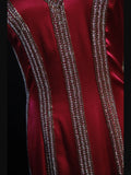 Vintage A Line Halter Hot Pink Satin 1950s With Beaded Bodice Long Prom Dresses Inspo Birthday Outfit Formal Dress For Women HZ0311