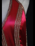 Vintage A Line Halter Hot Pink Satin 1950s With Beaded Bodice Long Prom Dresses Inspo Birthday Outfit Formal Dress For Women HZ0311