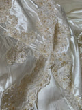 Retro 1950s Wedding Dresses for Bride Ball Gown V Neck With Short Beads Sleeves Lace Petite/Plus Size Bridal Gowns for Summer Wedding HZ0311