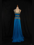 Vintage A Line V Neck 80s With Gold Beaded Appliqued Bodice Long Prom Max Dresses Inspo 18th Birthday Outfit Formal Dress For Women HZ0311