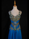 Vintage A Line V Neck 80s With Gold Beaded Appliqued Bodice Long Prom Max Dresses Inspo 18th Birthday Outfit Formal Dress For Women HZ0311