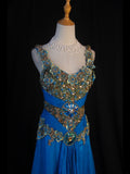 Vintage A Line V Neck 80s With Gold Beaded Appliqued Bodice Long Prom Max Dresses Inspo 18th Birthday Outfit Formal Dress For Women HZ0311
