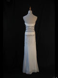 Vintage Mermaid Halter White Chiffon 80s With Silver Beaded Bodice Long Prom Dresses Inspo Birthday Outfit Formal Dress For Women HZ0311