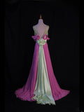Vintage A Line V Neck Green Tops Chiffon Pink 80s With Beaded Bodice Long Prom Dresses Inspo Birthday Outfit Formal Dress For Women HZ0311
