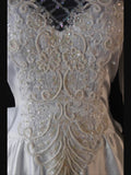 Retro 1950s Wedding Dresses for Bride A Line Scoop With Long Beads Sleeves Lace Petite/Plus Size Bridal Gowns for Summer Wedding HZ0311