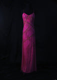 Vintage A line Spaghetti Straps Fuchsia 70s With Beads Long Prom Max Dresses Inspo 18th Birthday Outfit Formal Dress For Women HZ0311