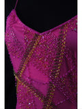 Vintage A line Spaghetti Straps Fuchsia 70s With Beads Long Prom Max Dresses Inspo 18th Birthday Outfit Formal Dress For Women HZ0311