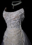 Romantic Long Wedding Dresses White Mermaid Strapless Lace Long Wedding Dress Style For Brides Fitted With Train Bridal Gowns HZ0311