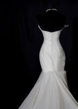 Modest Long Wedding Dresses Mermaid Strapless Chiffon Style for Bride With Pleated Bodice Train Bridal Dresses HZ0311