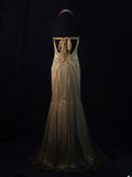 Vintage Mermaid Halter Gold Chiffon Backless 70s With Beads Long Prom Max Dresses Inspo 18th Birthday Outfit Formal Dress For Women HZ0311