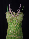 Vintage Mermaid Spaghetti Straps Green Tulle With Beads 18th Birthday Dress Homecoming Dresses Cocktail Gown HZ0311