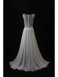 Vintage A Line Scoop Silver Gray Lace Tops Chiffon 80s With Beaded Bodice Long Prom Dresses Inspo Birthday Outfit Formal Dress For Women HZ0311
