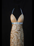 Vintage Mermaid Halter Gold Sequins 70s With Beads Prom Max Dresses Inspo 18th Birthday Outfit Formal Dress For Women HZ0311