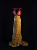 Vintage Mermaid V Neck Gold Sequins Chiffon 1950s With Ruffled Bodice Long Prom Dresses Inspo 18th Birthday Outfit Formal Gown HZ0311