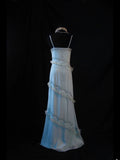 Vintage A line Spaghetti Straps Light Blue Chiffon 70s With Beads Prom Max Dresses Inspo 19th Birthday Outfit Formal Dress For Women HZ0311