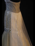 Retro 80s Mermaid Halter Champagne Tulle With Sequins Long Prom Dresses Inspo 22th Birthday Outfit Formal Dress HZ0311