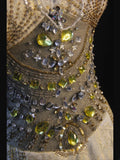 Retro 80s Mermaid Halter Champagne Tulle With Sequins Long Prom Dresses Inspo 22th Birthday Outfit Formal Dress HZ0311
