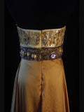 Retro 80s A line Strapless Yellow Tulle With Beadings Long Prom Dresses Inspo 22th Birthday Outfit Formal Dress HZ0311
