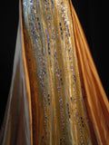 Retro 80s A line Strapless Yellow Tulle With Beadings Long Prom Dresses Inspo 22th Birthday Outfit Formal Dress HZ0311