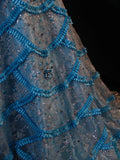 Vintage Mermaid Sweetheart Blue Lace 90s With Beadings Prom Max Dresses Inspo 19th Birthday Outfit Formal Dress For Women HZ0311