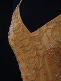 Vintage Mermaid Spaghetti Straps Orange Chiffon 1950s High Low Slim Prom Dresses Inspo 18th Birthday Outfit Formal Gown HZ0311