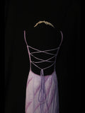 Vintage A line Spaghetti Straps Lilac Backless Chiffon 90s With Beads Prom Max Dresses Inspo 19th Birthday Outfit Formal Dress For Women HZ0311