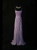 Vintage A line Spaghetti Straps Lilac Backless Chiffon 90s With Beads Prom Max Dresses Inspo 19th Birthday Outfit Formal Dress For Women HZ0311