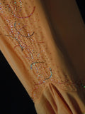 Retro 80s High Low Halter Orange Chiffon With Silver Beads Prom Dresses Inspo 22th Birthday Outfit Formal Dress HZ0311