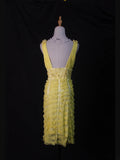 Vintage Sheath V Neck Yellow Tulle With Flowers 18th Birthday Dress Homecoming Dresses Cocktail Gown HZ0311