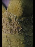 Vintage Sheath V Neck Yellow Tulle With Flowers 18th Birthday Dress Homecoming Dresses Cocktail Gown HZ0311