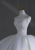 Romantic Long Wedding Dresses White Ball Gown Strapless Long Wedding Dress Style For Brides Fitted With Train Bridal Gowns HZ0311