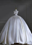 Romantic Long Wedding Dresses White Ball Gown Sweetheart Long Wedding Dress Style For Brides Fitted With Train Bridal Gowns HZ0311