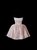 Chic Ball Gown Strapless Blush Pink 16th Birthday Dress Lace Homecoming Dresses Cocktail Gown HZ0311