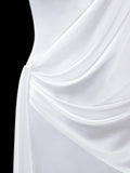 Timeless Women's Sheath Scoop Sleeveless White Satin With Backless Long Vintage Fitted 1920s Wedding Dresses HZ0311