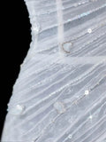 Timeless Women's A line Sweetheart Sleeveless White Tulle With Beads Fitted Long Vintage 1920s Wedding Dresses HZ0311
