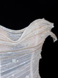 Timeless Women's A line Sweetheart Sleeveless White Tulle With Beads Fitted Long Vintage 1920s Wedding Dresses HZ0311