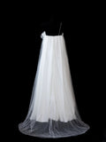 Timeless Women's A line One Shoulder White Tulle Fitted Long Vintage 1920s Wedding Dresses HZ0311