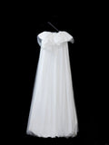 Timeless Women's A line One Shoulder White Tulle Fitted Long Vintage 1920s Wedding Dresses HZ0311