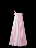 Elegant A line One Shoulder Pink Satin Long Formal Fancy Evening Dresses Dinner Outfits Classy Party Gowns HZ0311