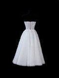 Elegant Ball Gown Sweetheart White Tulle Lace Tops Formal Fancy Evening Dresses Dinner Outfits Classy Party Gowns HZ0311