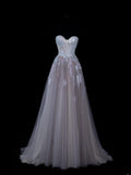 Elegant Ball Gown Strapless Multi Colors Tulle Lace Tops Formal Fancy Long Evening Dresses Dinner Outfits Classy Party Gowns HZ0311