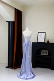 Modest Mermaid Strapless Blue Satin Silver Beads Top Prom Dresses Long Party Dress 20th Birthday Outfits Graduation Dress HZ0311