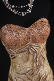 Retro Prom Dresses Mermaid Sweetheart Gold Lace Beads Vintage Long Prom Dresses Party Gowns HZ0311
