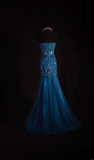 Retro Prom Dresses Mermaid Sweetheart Tulle Lace With Silver Beads Vintage Long Prom Dresses Party Gowns HZ0311