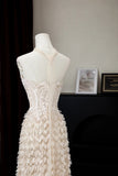 Whimsical A Line Strapless Fitted Long Lace Wedding Dress Bride Gowns Wedding Dresses HZ0311