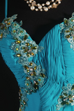 Retro Prom Dresses A Line Spaghetti Strap Blue Chiffon Vintage Fashion Long Prom Dresses Party Gowns HZ0311