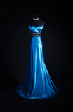 Vintage Mermaid Sweetheat Royal Blue Backless 90s Satin Inspiration Long Prom Dresses Evening Party Dress Prom Gowns HZ0311