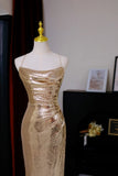 Sexy Mermaid Halter Gold Sequin Prom Dresses Long Party Dress 21st Birthday Outfits Formal Dress HZ0311