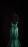 Vintage Prom Dresses 1950s Retro Classy Mermaid Sweetheart Dark Green Satin Inspo Long Prom Gown HZ0311